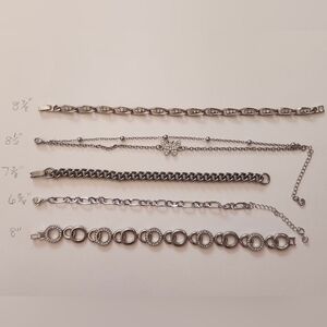 5 Unsigned/Unmarked Costume Bracelets